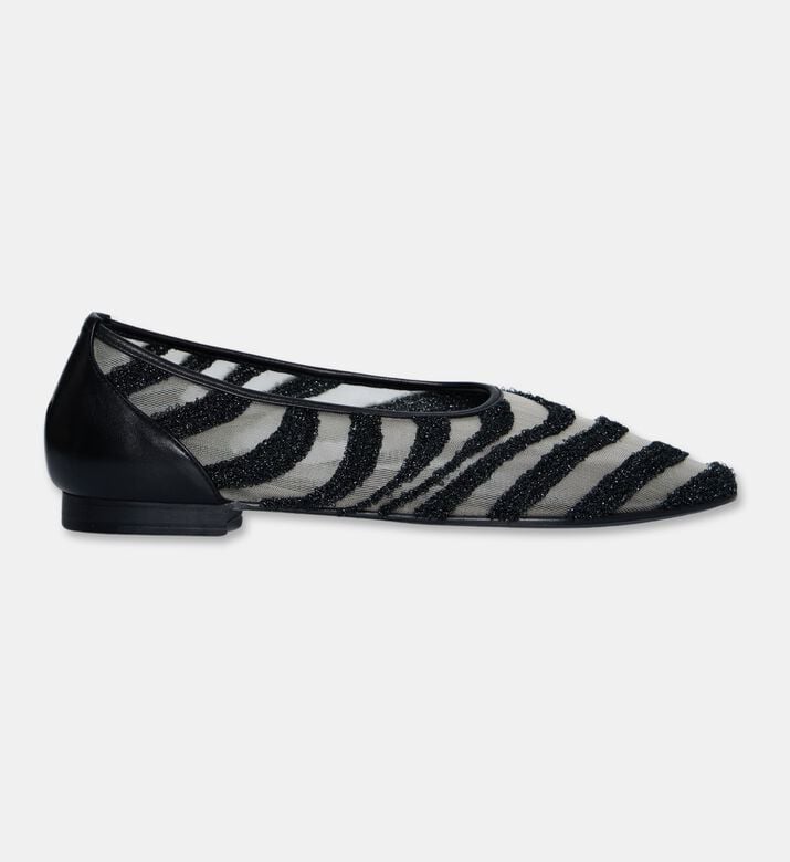 Atana Silver Mesh Zebra-stripe Ballerinas, Packshot View
