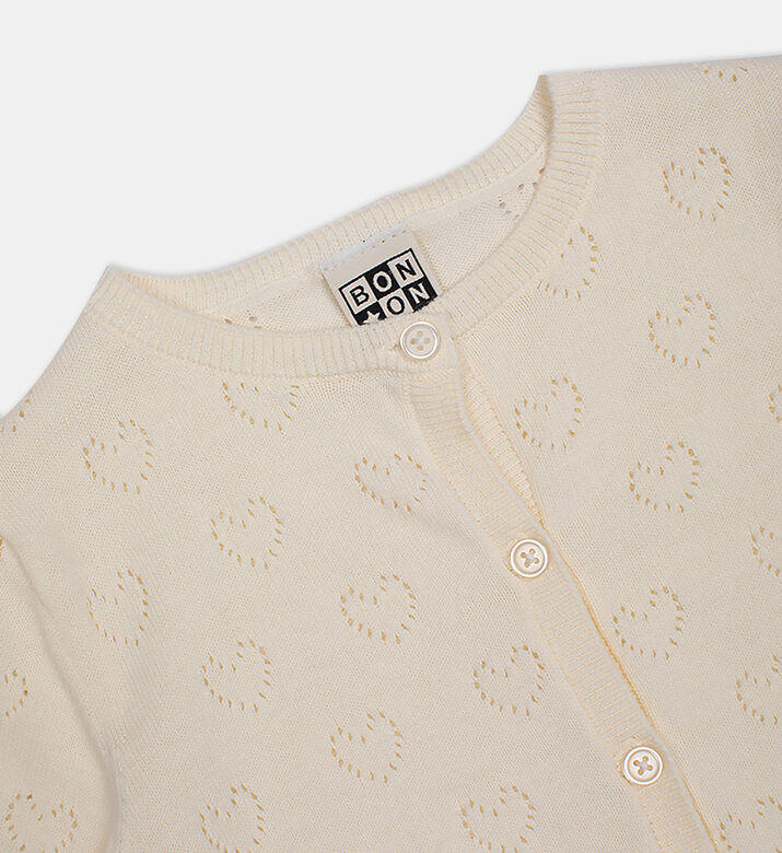 كارديغان من قطن عضوي بنقشة قلب