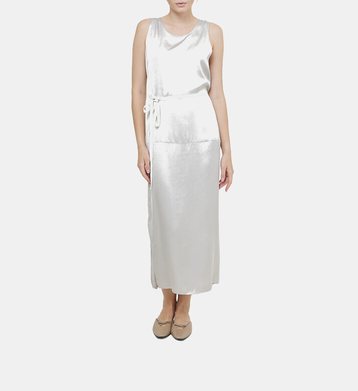 Satin Side-slit Midi Dress Satin Side-slit Midi Dress