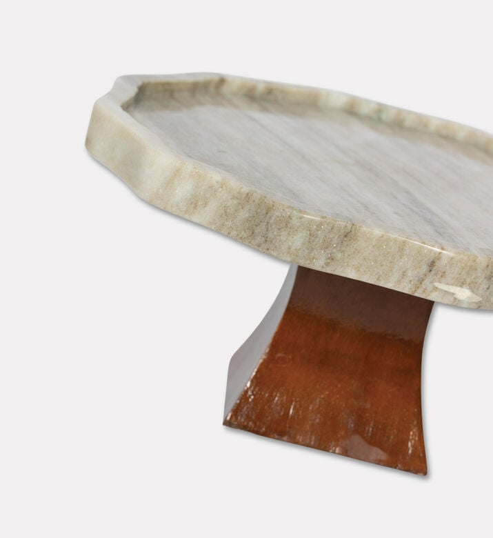 Home Deco and More Gia Polished Marble Cake Stand, Packshot View