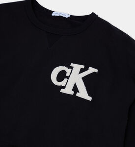 سويت شيرت قطن برقعة لوغو