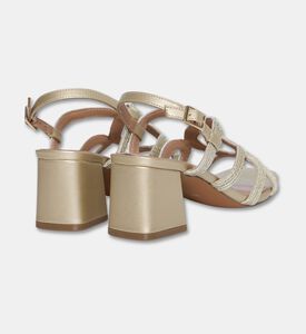Bibilou Rope-strap Block-heel Sandals, Gold, Eu-41, Packshot View