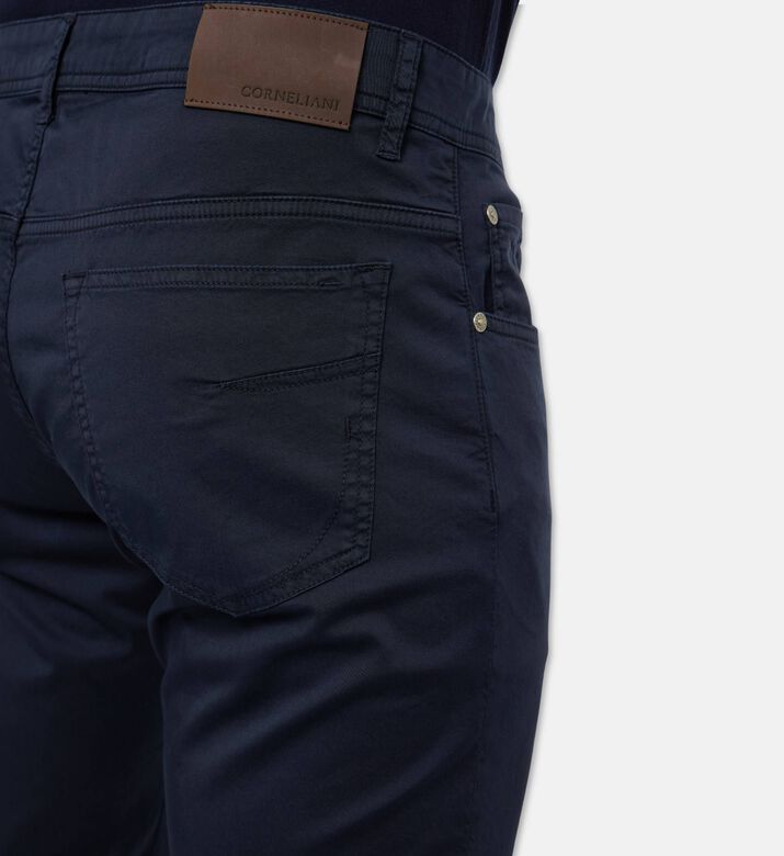 Corneliani Luxury Silk-blend Trousers, Navy, 36, Model View