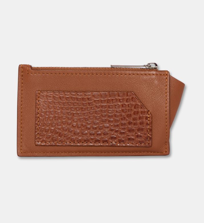 Camille Fournet Alligator Calf Leather Wallet, Brown, Packshot View