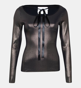 بلوزة لوكس بربطة عنق ميتاليكية