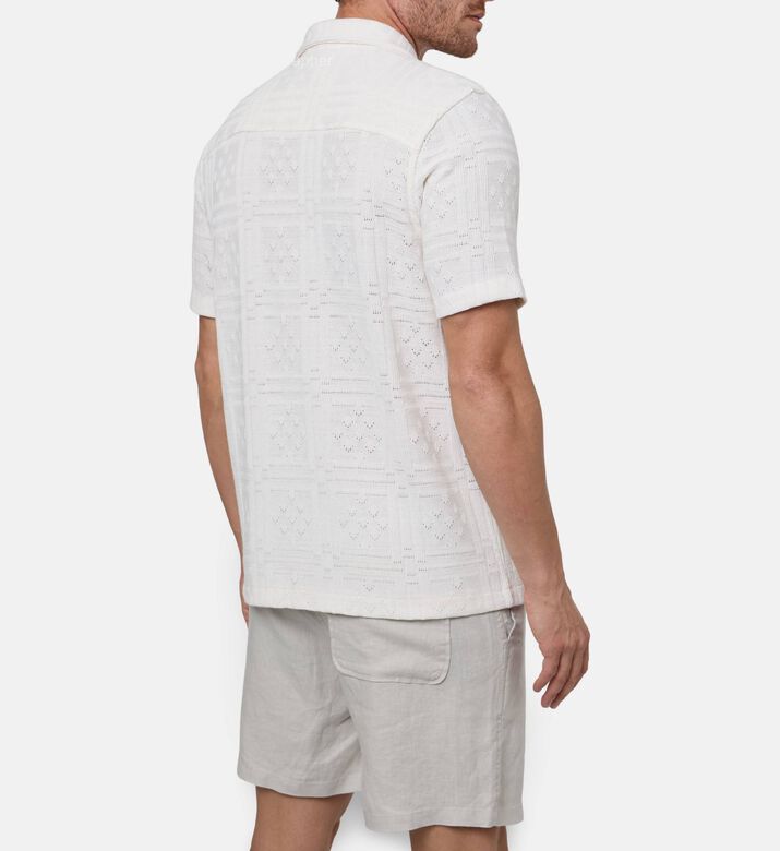 Les Deux Knit Button Closure Short-sleeve Polo, White, Xl, Model View