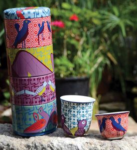 علبة فناجين قهوة طيور الجنة