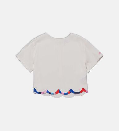 Cropped Scalloped Hem Top
