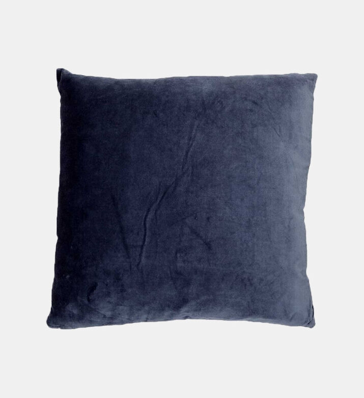 Home Deco and More Hiralam Velvet Square Filled And Vaccumed Cushion, Dark-blue, 45x45-cm, Packshot View