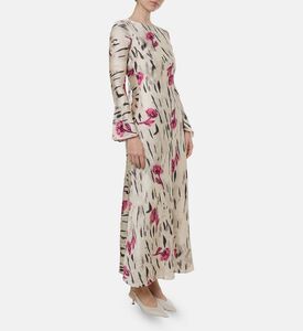 Ganni All-over Floral-print Long-sleeve Maxi Dress, Model View