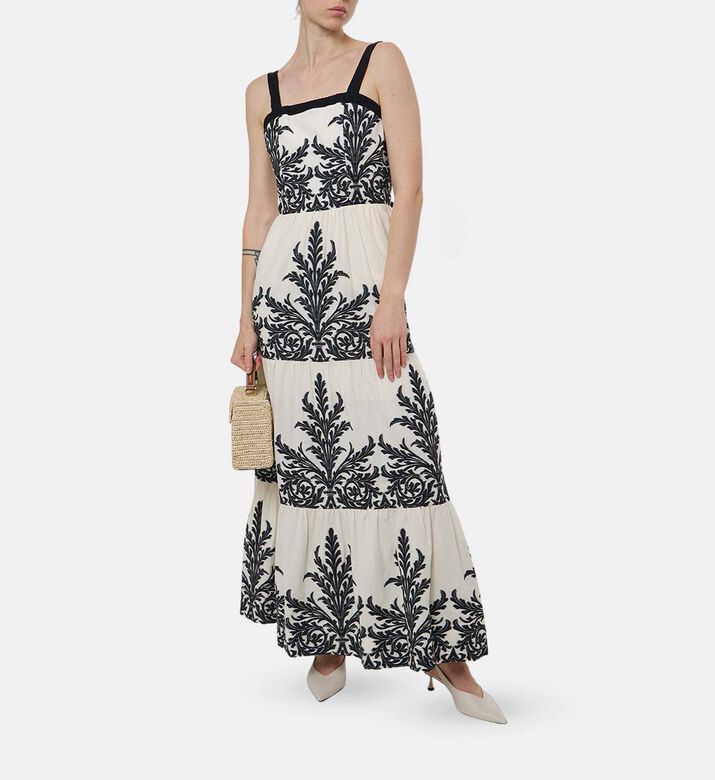 Alice and Olivia Embroidered Sleeveless Maxi Dress, Model View Alice and Olivia Embroidered Sleeveless Maxi Dress, Model View