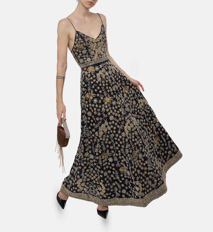 Alice and Olivia All-over Floral-print Flared Dress, Model View