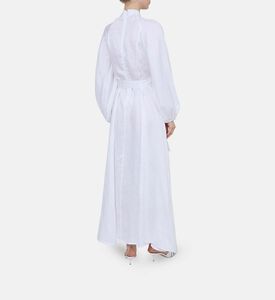 فستان واسع بصف أزرار كلاسيكية