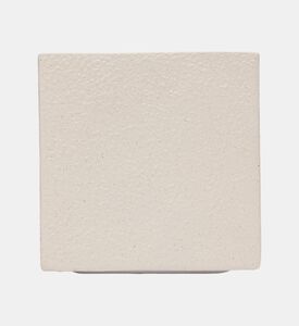 Home Deco and More Fiber Clay Square Planter, Beige, 22-cm, Packshot View