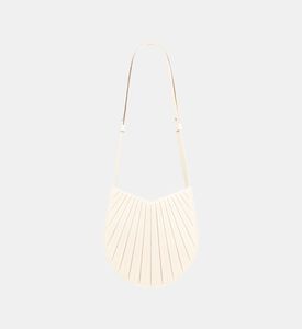 Camille Fournet Balancier Calf Leather Pleated Handbag, Cream, Packshot View