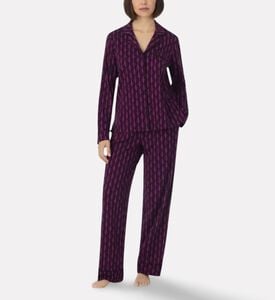 DKNY Striped Long-sleeve Pajama Set, Model View