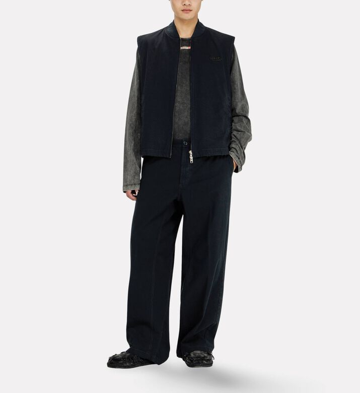 Diesel Wide-leg Cotton Pants, Model View