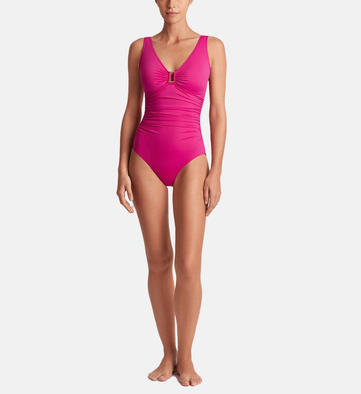 Ring-detail V-neck One-piece Swimsuit