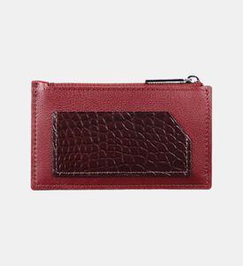 Camille Fournet Alligator Calf Leather Wallet, Burgundy, Packshot View
