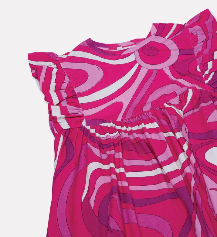 Emilio Pucci Swirl-print Ruffled Dress, Packshot View