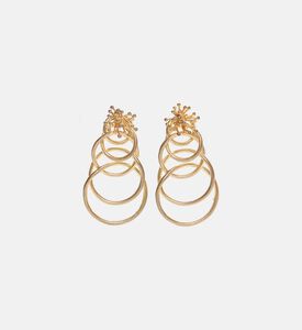 أقراط مستديرة مغطاة بالذهب عيار 18 قيراط