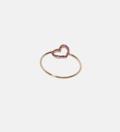 Pink Sapphire 18k Gold Heart Ring