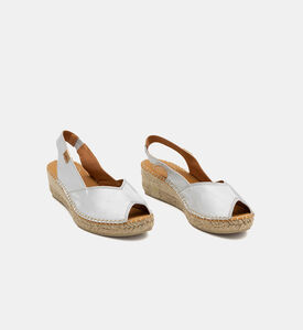 Toni Pons Bernia Metallic Leather Mid-wedge Peep-toe Espadrille, Silver, Eu-36, Packshot View