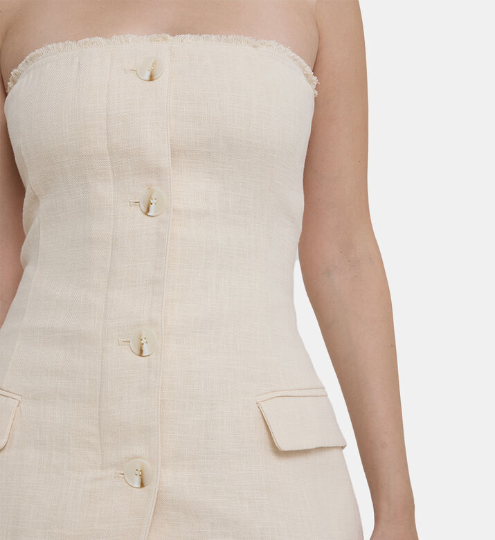 Spencer Cotton-linen Strapless Blazer