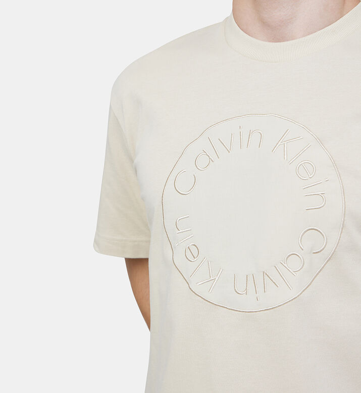 تيشيرت قطن مطرزة بشعار الماركة