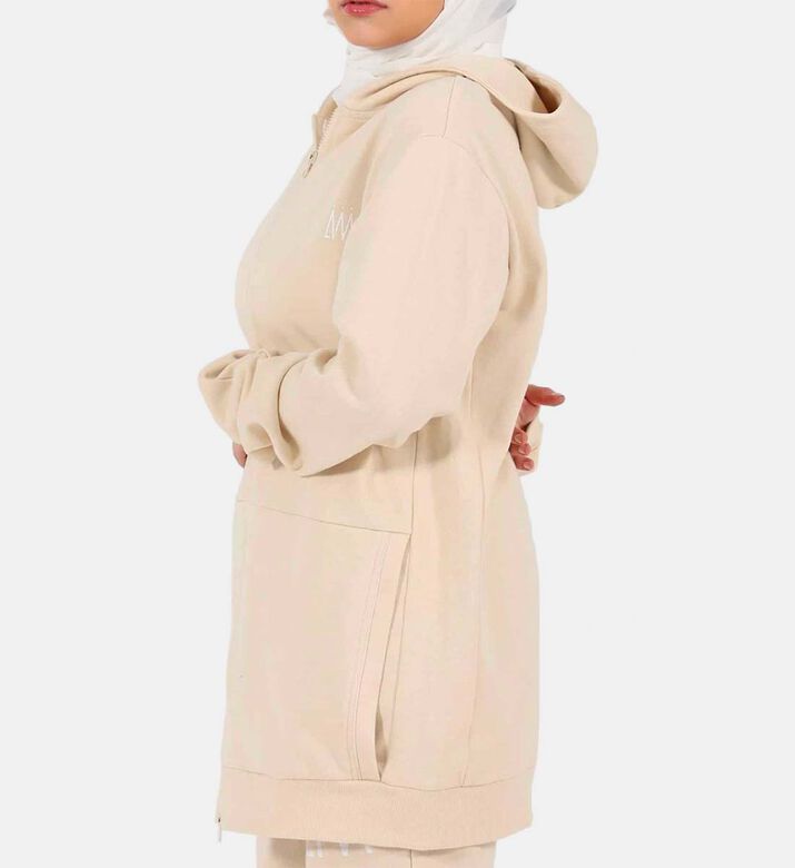 هودي فضفاض بطبعة شعار على الظهر للجنسين