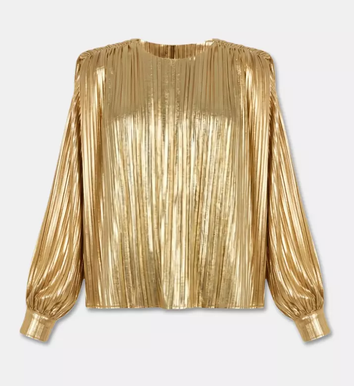 Poca and Poca Pleated Long-sleeve Blouse, Packshot View
