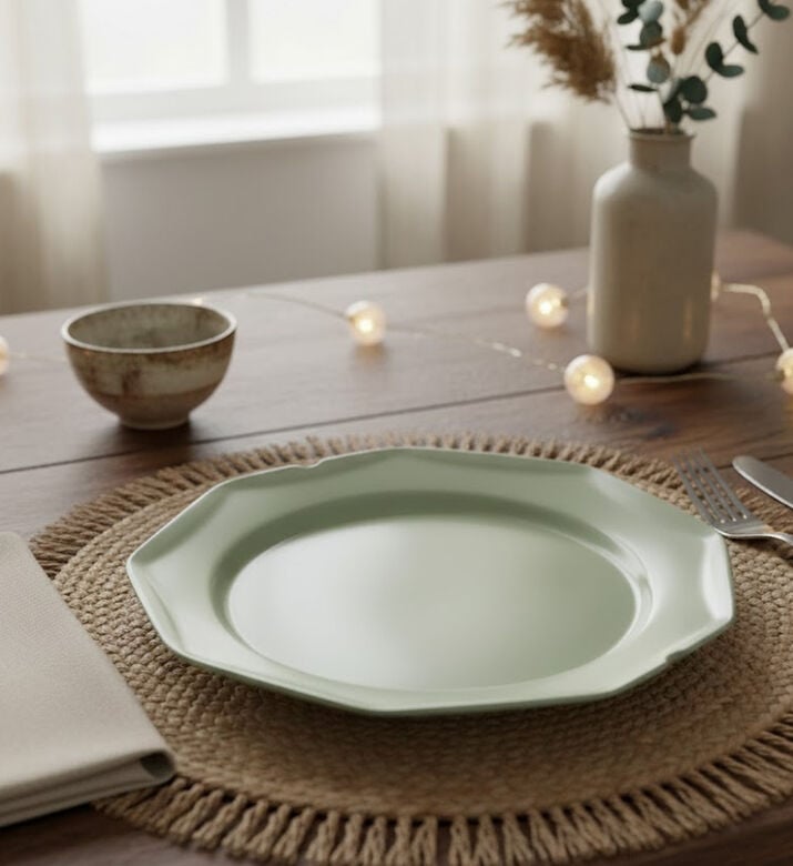 Essenza Flower Porcelain Serving Plate, Green, 34-cm, Packshot View