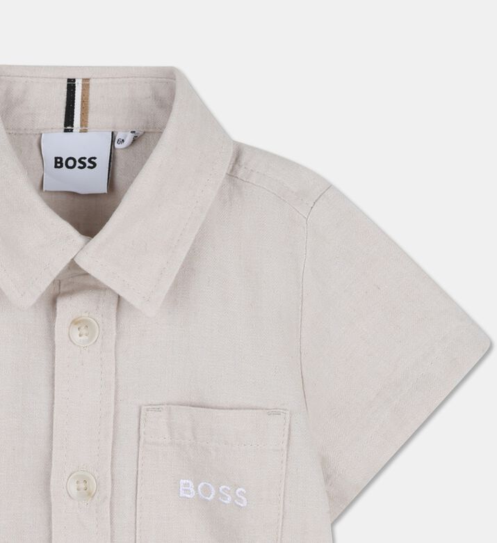 Boss Linen Button-down Shirt, Packshot View
