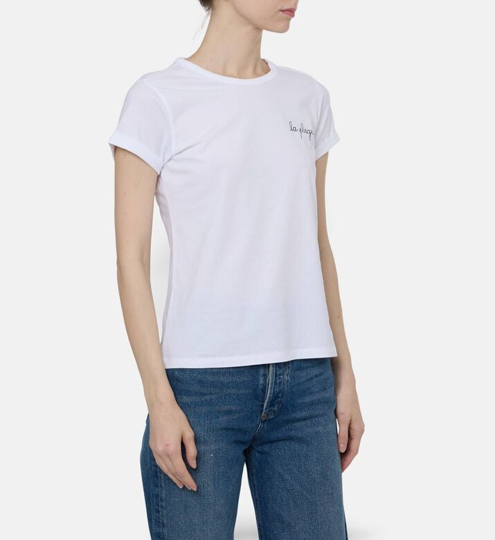 Maison Labiche Cuffed Sleeve Script T-shirt, Model View