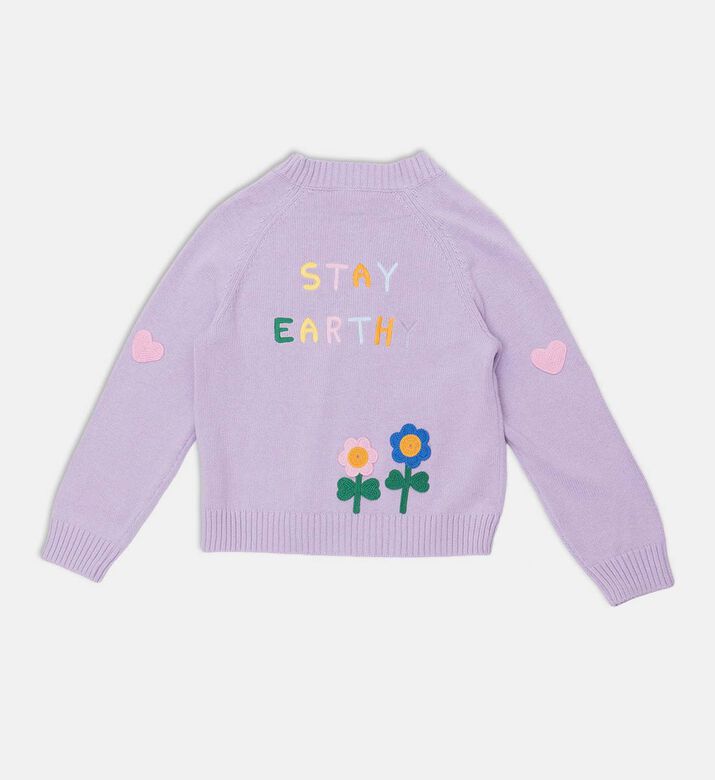 Knit Graphic Patches V-neck Cardigan
