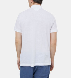 قميص بولو من القطن والكتان بقصة ضيقة