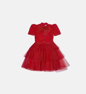 Tulle Bow-detail Layered Dress