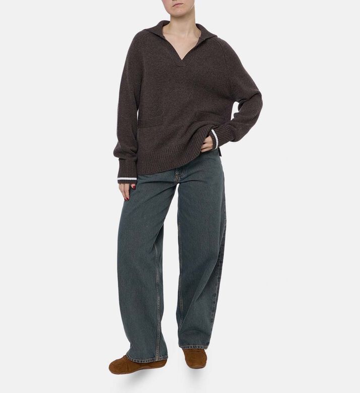 Beatrice B Knit Long-sleeve Polo Shirt, Model View