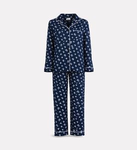 Galeries Lafayette Floral-print Shirt Straight Pants Set, Dark-blue, Xl, Packshot View