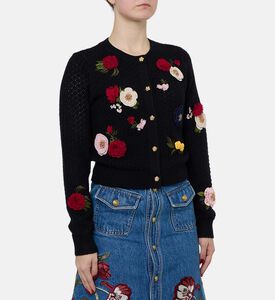Alice and Olivia Dollie Embroidered Floral Cardigan, Model View