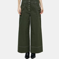 Dark Green Low Waisted Pocket Pants