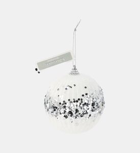 Home Deco and More Xmas Ball Sequins, White, Packshot View