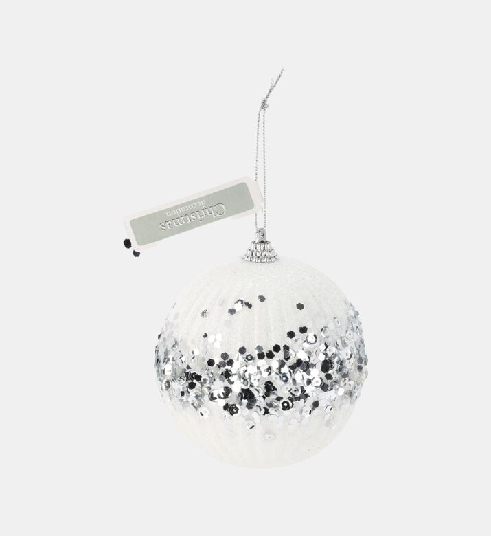 Home Deco and More Xmas Ball Sequins, White, Packshot View