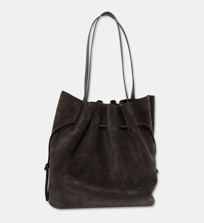 Yuzefi Bag Scallop Tote Suede, Brown, Packshot View