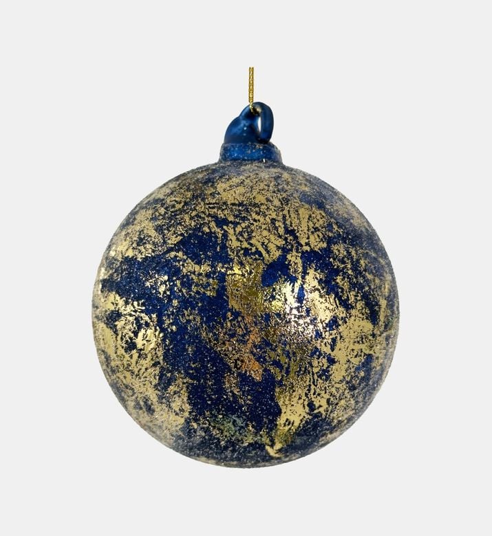 Shishi Glas Bal Bead With Gold Leaf, Blue, 8-cm, Packshot View