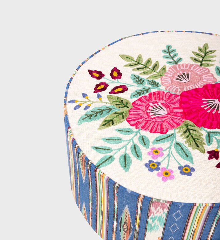 Home Deco and More Daffodil Mango Wood Ottoman, Packshot View