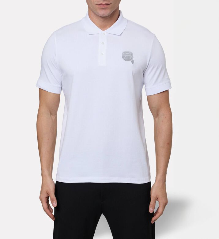 Karl Lagerfeld Pique Cotton Ikon Polo Shirt, Model View
