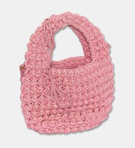 JW Anderson Popcorn Basket Knitted Cotton Bag, Pink, Packshot View