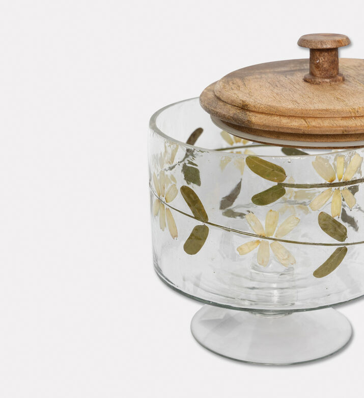 Home Deco and More Flower-print Top Lid Medium Jar, Packshot View
