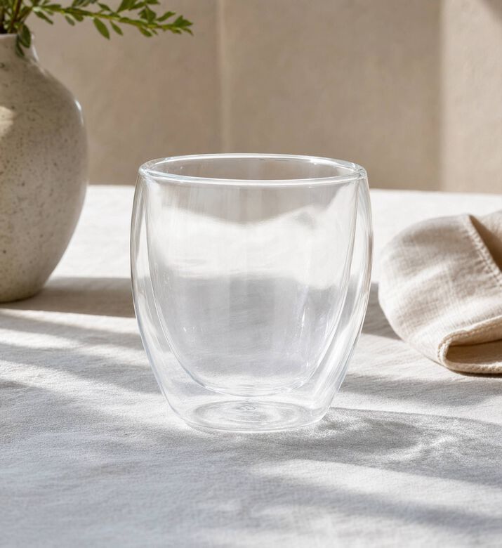 Andrea House Double Wall Glasses 2-piece Set, Transparent, 250-ml, Model View